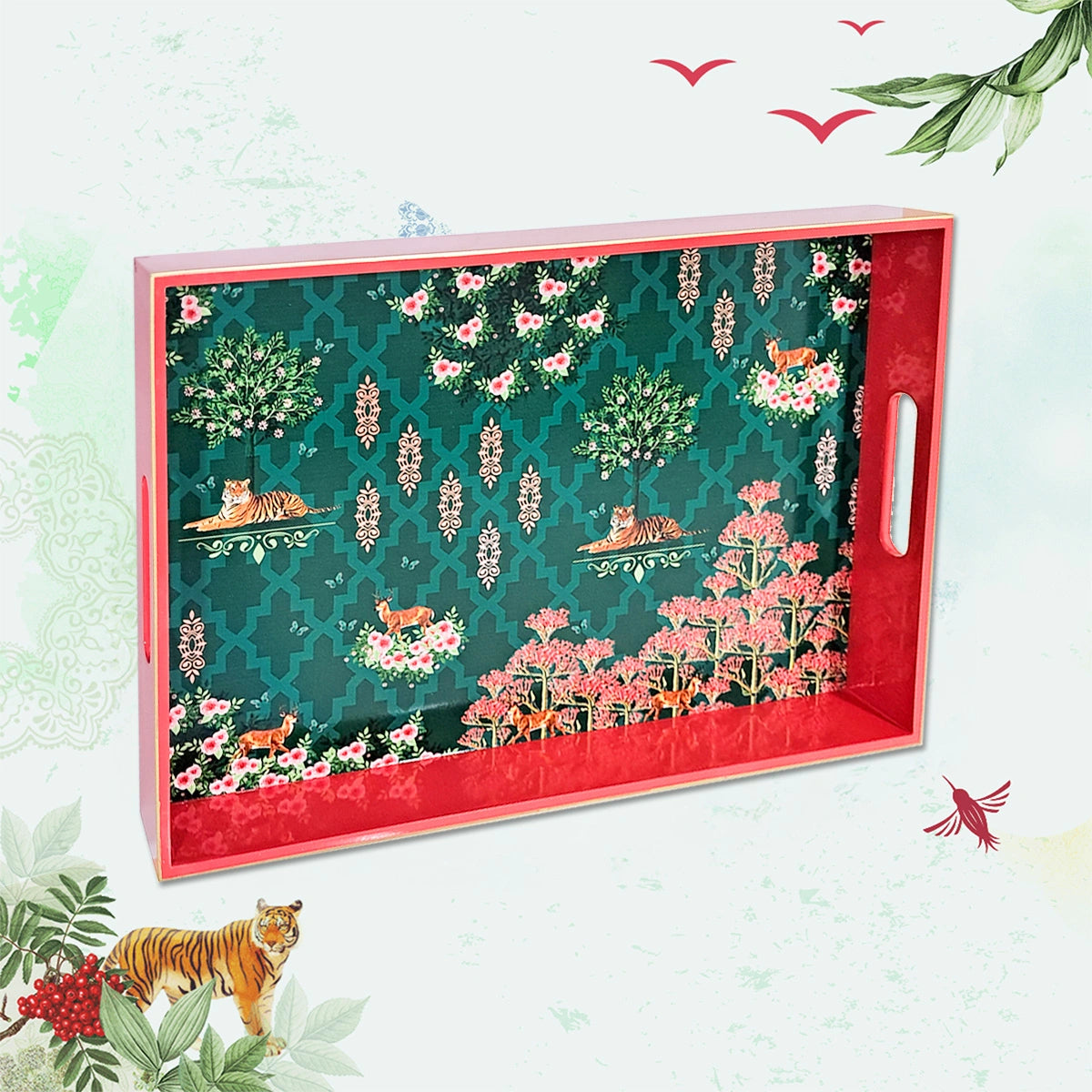 Your Signature Style ~ Handcrafted Magnificent Nature Serving Trays 15x10 Inch